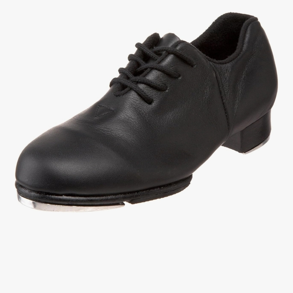 Black Leather Unisex Dance Tap Shoes